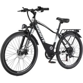 Electric Mountain Bike for Adults 26" Step-Thru/Over Commuting Ebike for Men Women with Peak Power 540w, 374Wh Built-in Battery (Color: a-black)